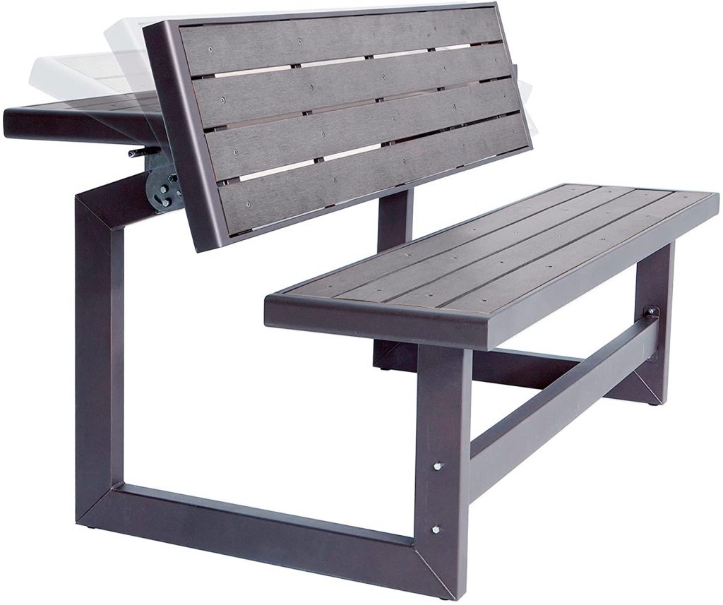 LIFETIME 60253 harbor gray colored Convertible outdoor bench.