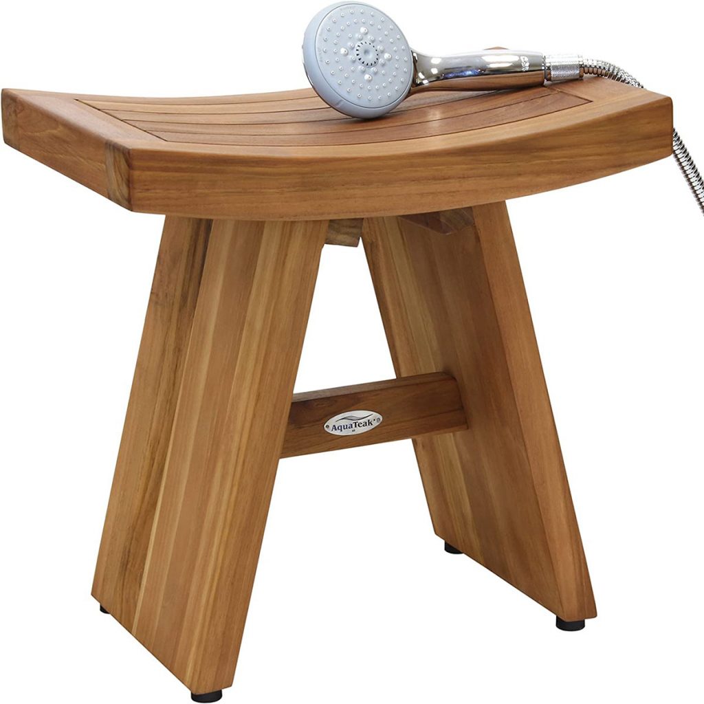 18” Teak Shower Stool Bench.