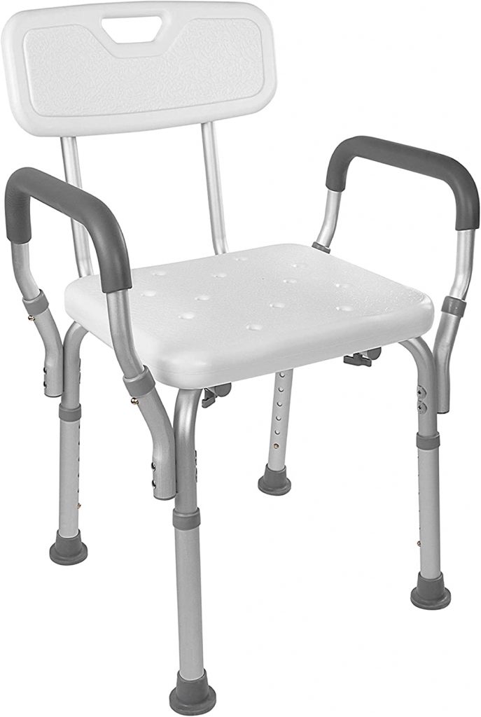 Medical Tool-Free Assembly Spa Bathtub Shower Lift Chair, Portable Bath Seat, Adjustable Shower Bench, White Bathtub Lift Chair with Arms.