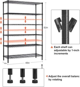 6 tier wire shelving unit with wheels 2