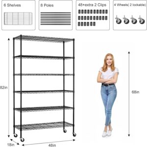 6 tier wire shelving unit with wheels 4