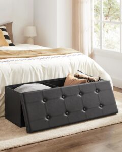 SONGMICS mazie 43 inches folding storage ottoman bench 01