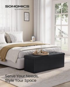 SONGMICS mazie 43 inches folding storage ottoman bench 03