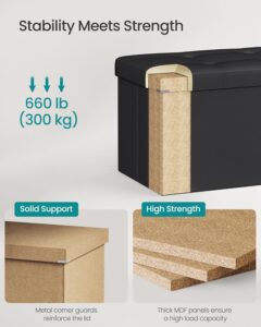 SONGMICS mazie 43 inches folding storage ottoman bench 04