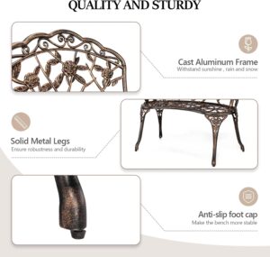 VINGLI patio park garden metal rose bench QUALITY