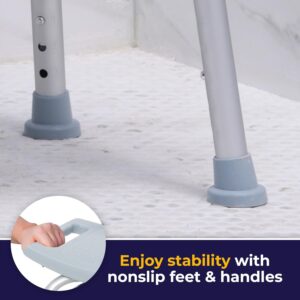adjustable height legs shower chair with back 03