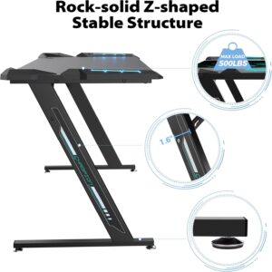 gaming desk with led lights 5