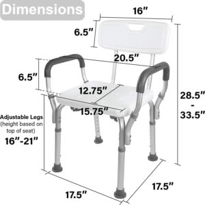 spa shower chair with arms backrest 02