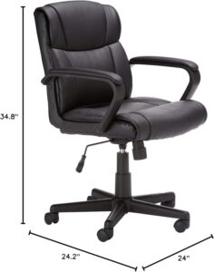 amazon basics mid back leather office chair 1